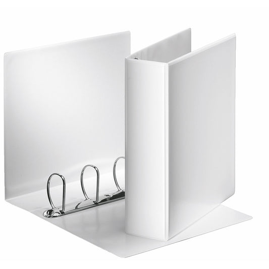Esselte Präsentationsringbuch 86mm DIN A4 4 Ringe, D-Mechanik Graupappe weiß