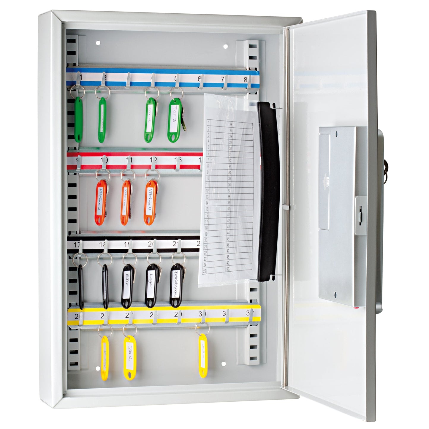 WEDO® Schlüsselschrank 30 x 45 x 9,5 cm (B x H x T) inkl. 2 Schlüssel Stahlblech, pulverbeschichtet lichtgrau