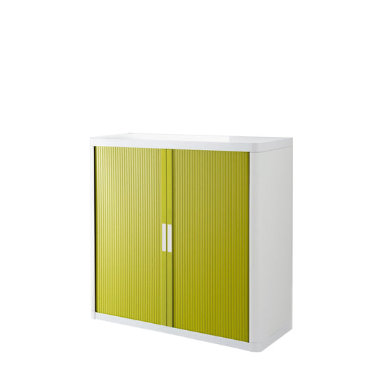 Paperflow Rollladenschrank easyOffice® 1.100 x 1.040 x 415 mm (B x H x T) 2 Fachböden grün weiß