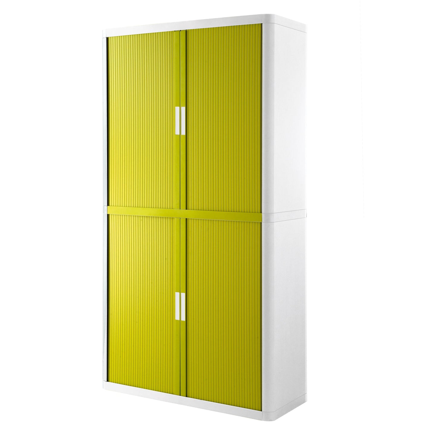 Paperflow Rollladenschrank easyOffice® 1.100 x 2.040 x 415 mm (B x H x T) 4 Fachböden grün weiß
