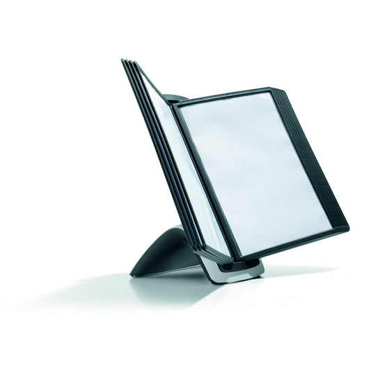 DURABLE Sichttafelständer SHERPA® STYLE TABLE 10 50 x 42 x 38,5 cm (B x H x T) Polyamid/Polypropylen/ABS Kunststoff/Polyurethan Anzahl der mitgelieferten Sichttafeln: 10 Sichttafeln schwarz