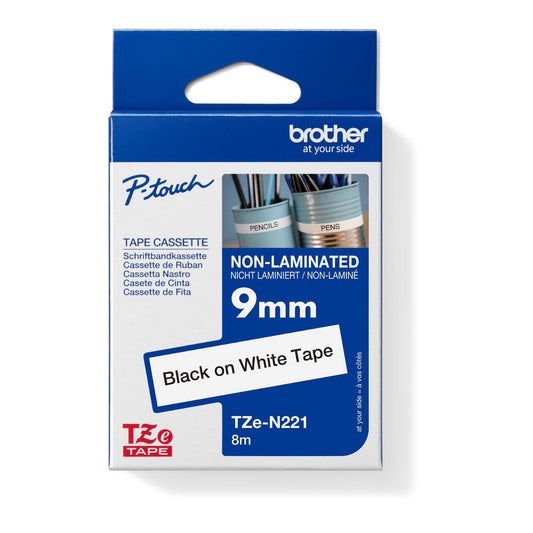 Brother Schriftbandkassette P-touch 9 mm x 8 m (B x L) weiß schwarz
