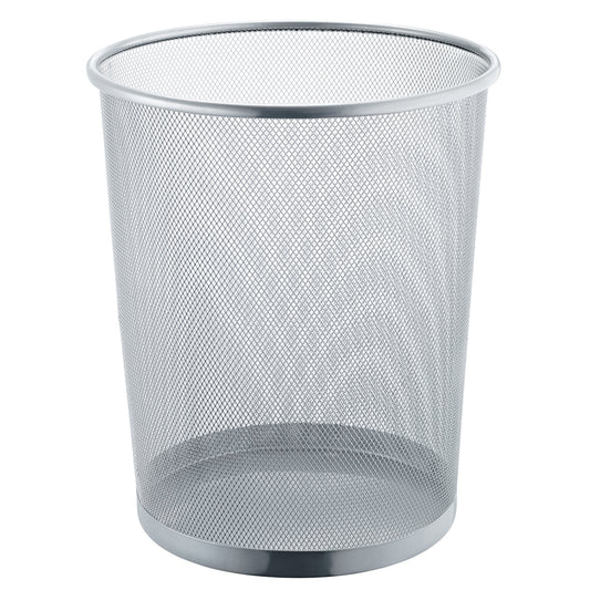 helit Papierkorb the circle network 29,5 x 35 cm (Ø x H) Metall Farbe: silber 1 Sortierfach