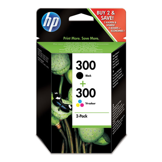 HP Tintenpatrone Originalzubehör 300 ca. 200 Seiten schwarz, ca. 165 Seiten farbig schwarz, mehrfarbig 2 x 4ml 2 St./Pack.