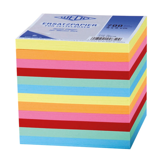 WEDO® Zettelboxeinlage 9 x 9 cm (B x H) 67g/m² chlorfrei gebleicht, holzfrei farbig sortiert 700 Bl./Pack.