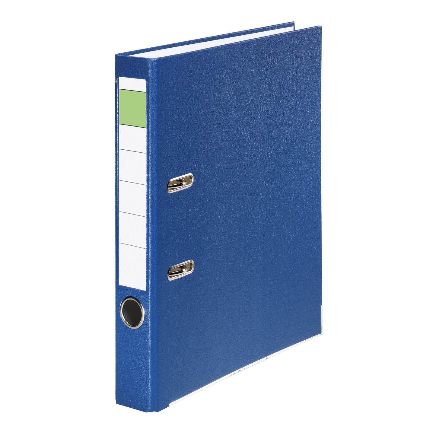 Ordner 50mm DIN A4 Rückenschild: einsteckbar mit Schlitzen Werkstoff: Pappe Material außen: Polypropylen Material innen: Papier blau