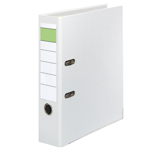 Ordner 80mm DIN A4 Rückenschild: einsteckbar mit Schlitzen Werkstoff: Pappe Material außen: Polypropylen Material innen: Papier weiß