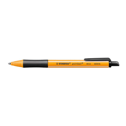 STABILO® Kugelschreiber pointball® 0,5mm M schwarz Mine auswechselbar dokumentenecht Schaftfarbe: orange/weiß