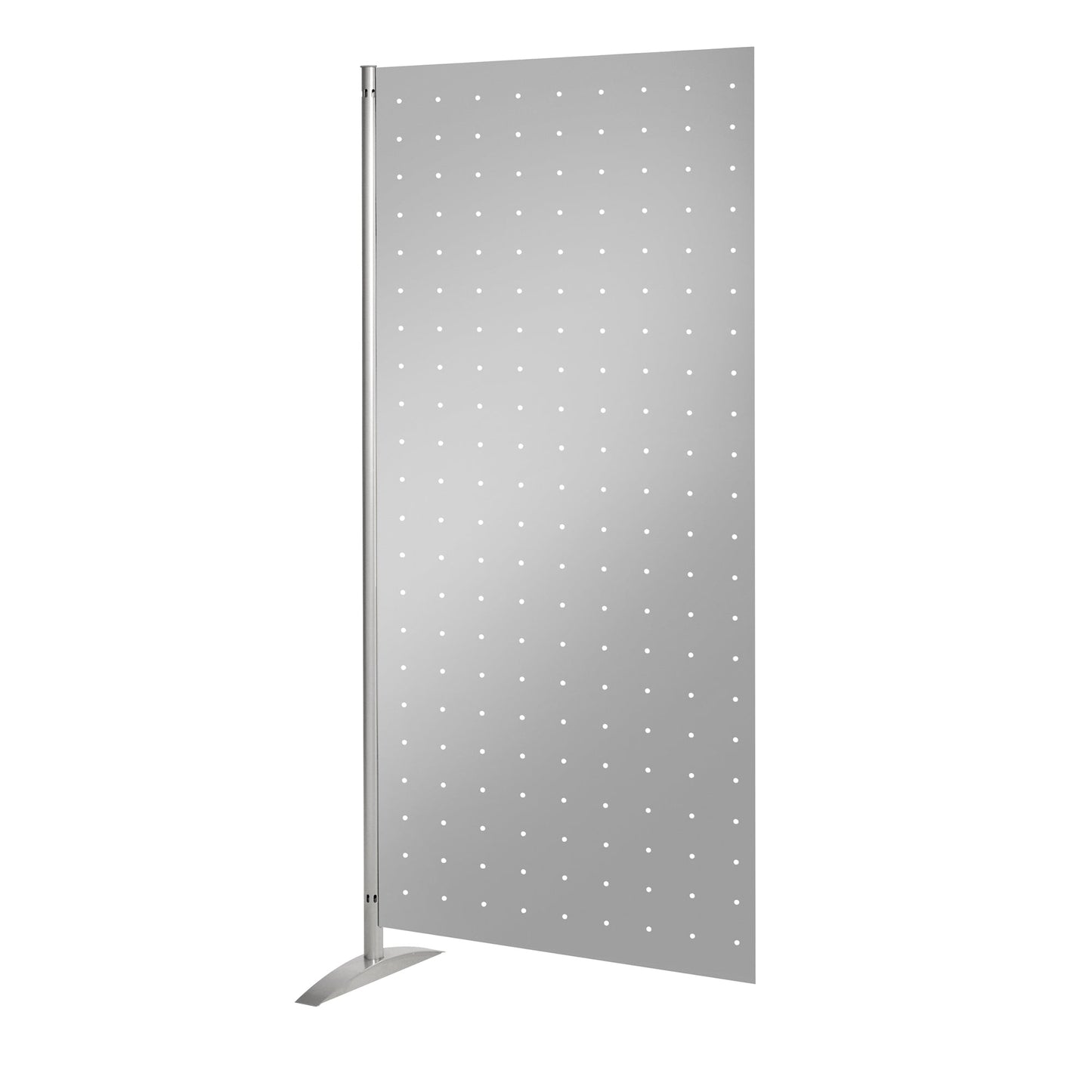 Kerkmann Präsentationslochwand Metropol 80 x 175 cm (B x H) beidseitig verwendbar Endstativ Rechteckfuß Blech silber