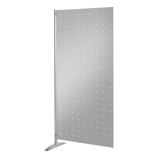 Kerkmann Präsentationslochwand Metropol 80 x 175 cm (B x H) beidseitig verwendbar Endstativ Rechteckfuß Blech silber