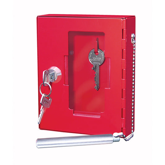 WEDO® Schlüsselschrank 12 x 15 x 4 cm (B x H x T) inkl. Klöppel, 2 Schlüsseln Stahlblech, pulverbeschichtet rot