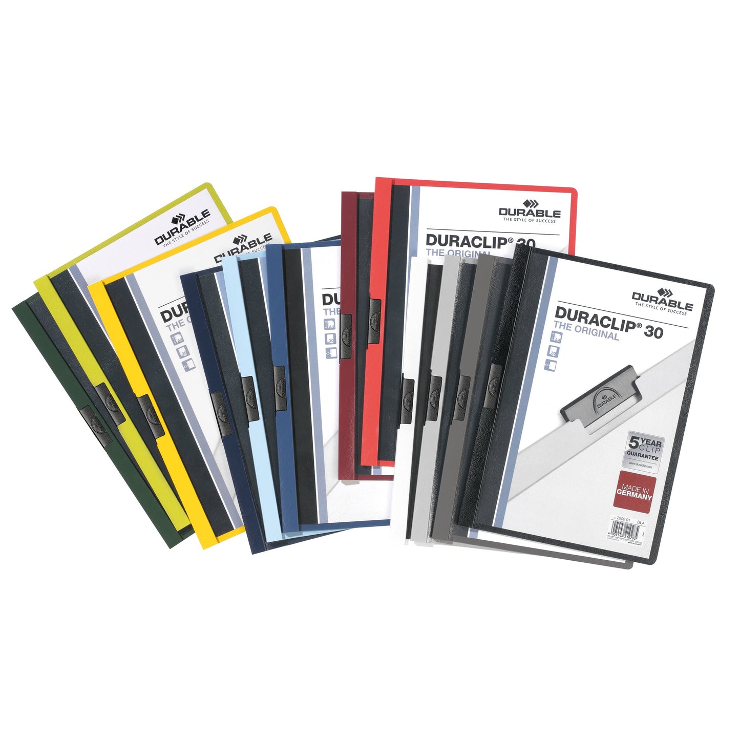 DURABLE Klemmmappe DURACLIP® 30 DIN A4 Hartfolie Farbe der Rückseite: schwarz Farbe der Klemme: schwarz