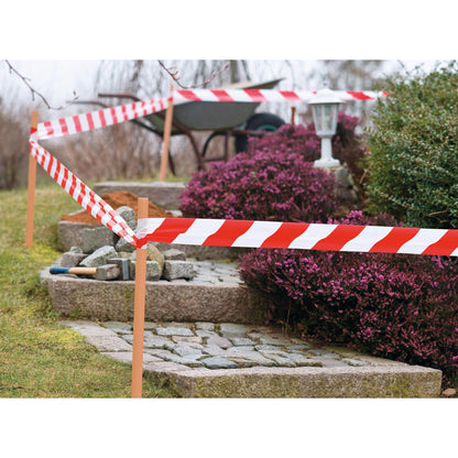 tesa® Markierungsband Signal 80 mm x 100 m (B x L) nicht selbstklebend Polyethylen rot/weiß