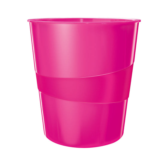 Leitz Papierkorb WOW 29 x 32,4 cm (Ø x H) Polystyrol Farbe: pink 1 Sortierfach