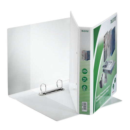 Leitz Präsentationsringbuch 51mm DIN A4 2 Ringe, D-Mechanik Pappe/Polypropylen, kaschiert weiß