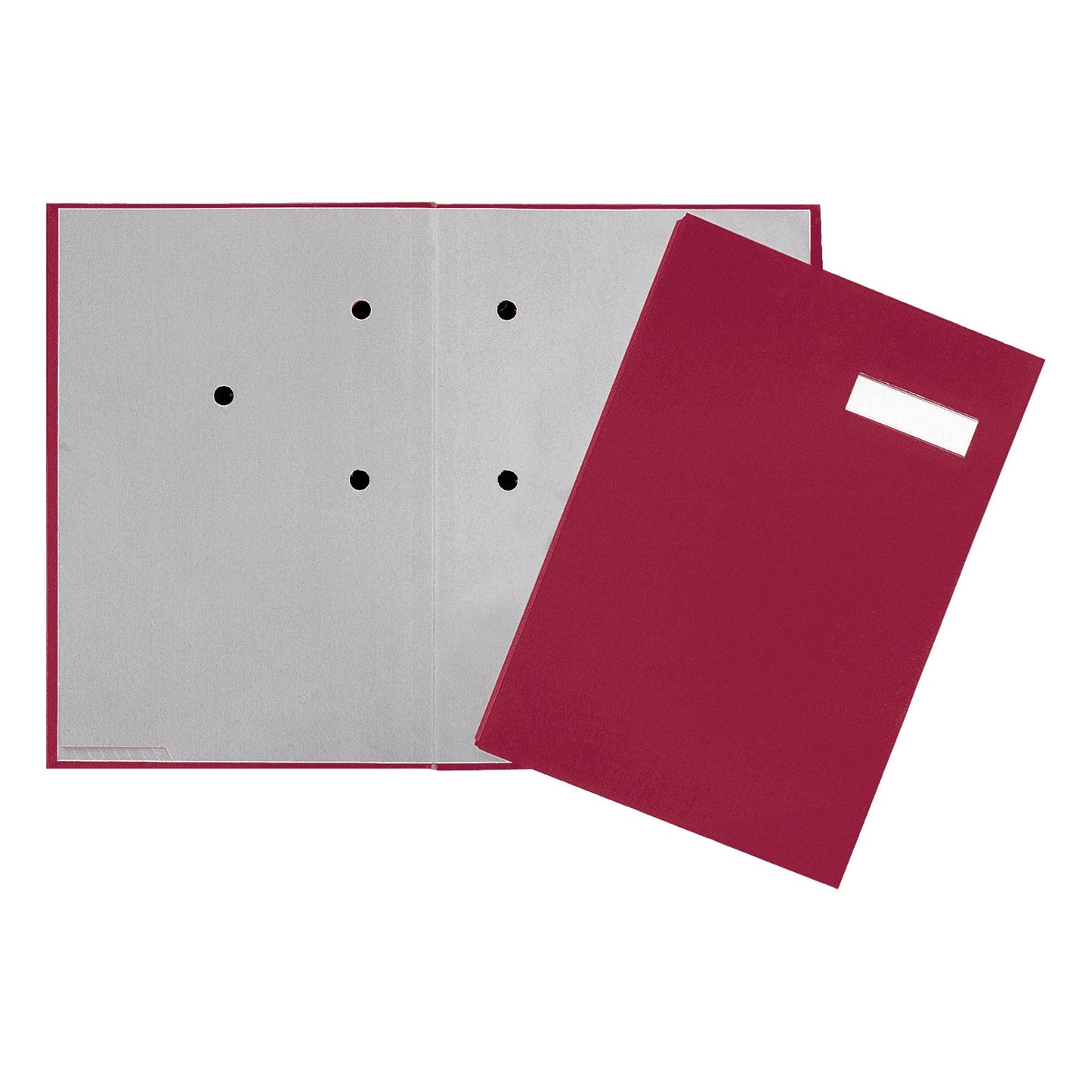 PAGNA Unterschriftenmappe DIN A4 Graupappe rot grau 20 Fächer