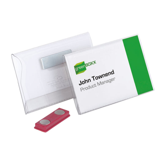 DURABLE Namensschild 90 x 54 mm (B x H) Magnet transparent 25 St./Pack.