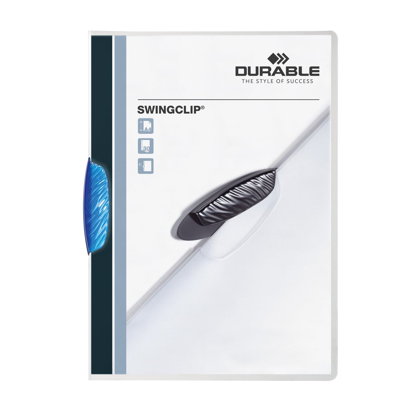 DURABLE Klemmmappe SWINGCLIP® DIN A4 Polypropylen Farbe der Rückseite: transparent Farbe der Klemme: dunkelblau