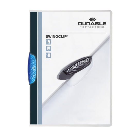 DURABLE Klemmmappe SWINGCLIP® DIN A4 Polypropylen Farbe der Rückseite: transparent Farbe der Klemme: dunkelblau
