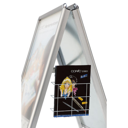 magnetoplan® Kundenstopper SP 46,5 x 64,2 x 130 cm (B x H x T) DIN A2 Aluminium silber
