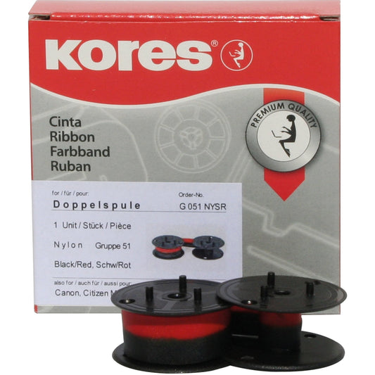 Kores Farbband Canon, Facit, Sharp Gr. 51 Nylon schwarz/rot