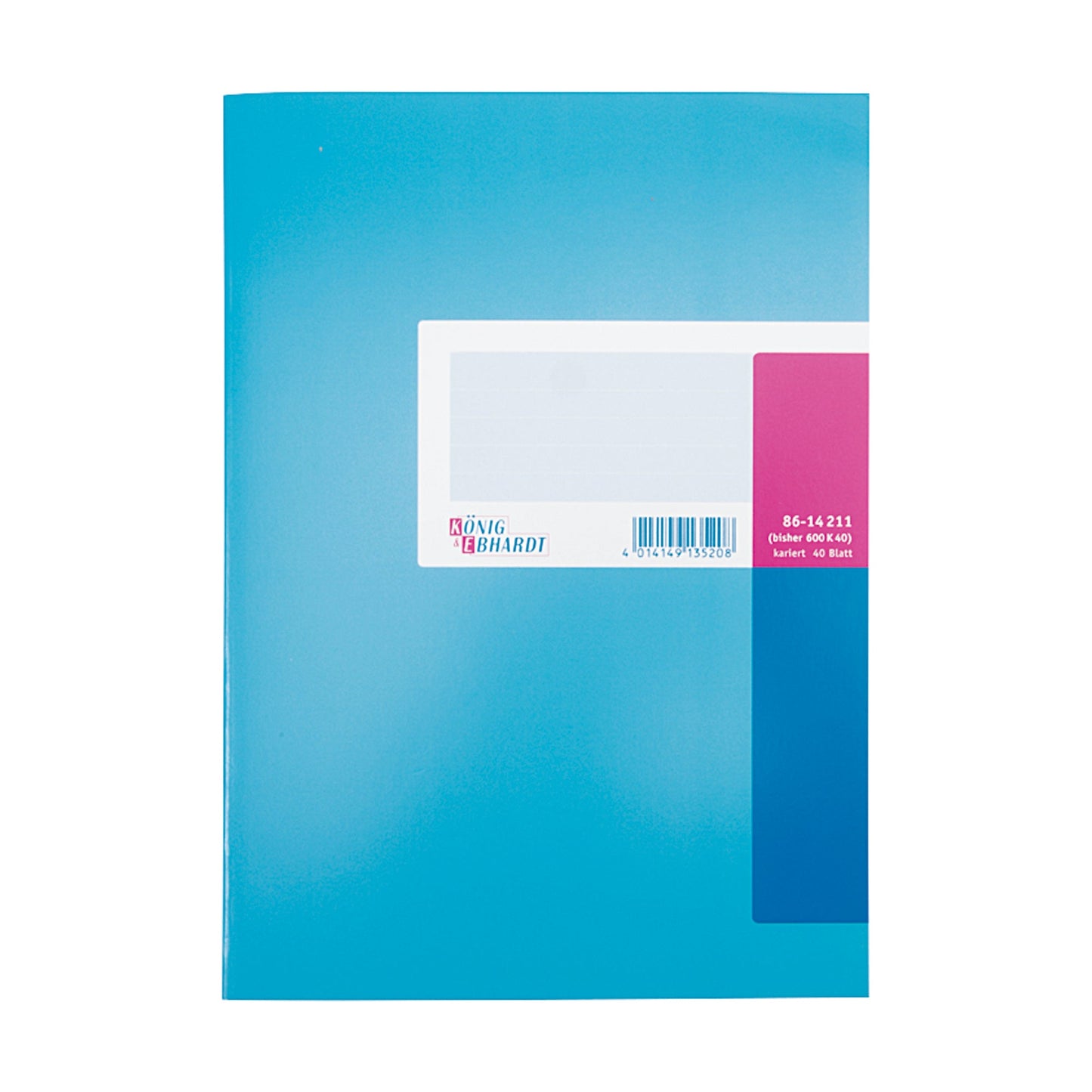 König & Ebhardt Geschäftsbuch DIN A4 kariert hellblau/magenta 40 Bl.