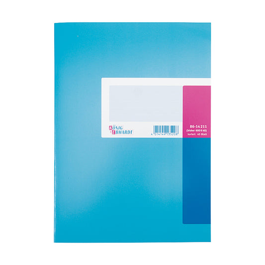 König & Ebhardt Geschäftsbuch DIN A4 kariert hellblau/magenta 40 Bl.