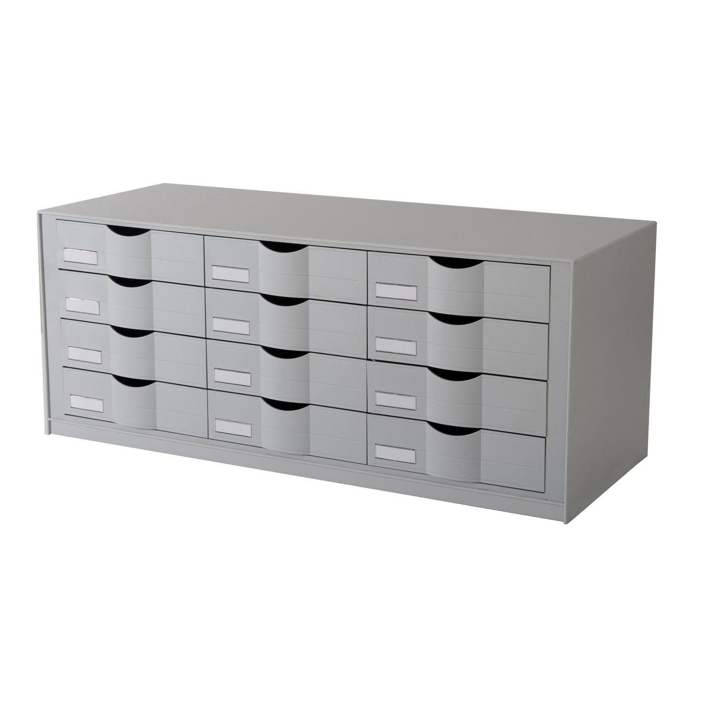 Paperflow Sortierstation 85,7 x 32,9 x 34,2 cm (B x H x T) DIN A4 inkl. Etiketten, Etikettenhalter Polystyrol grau 12 Fächer