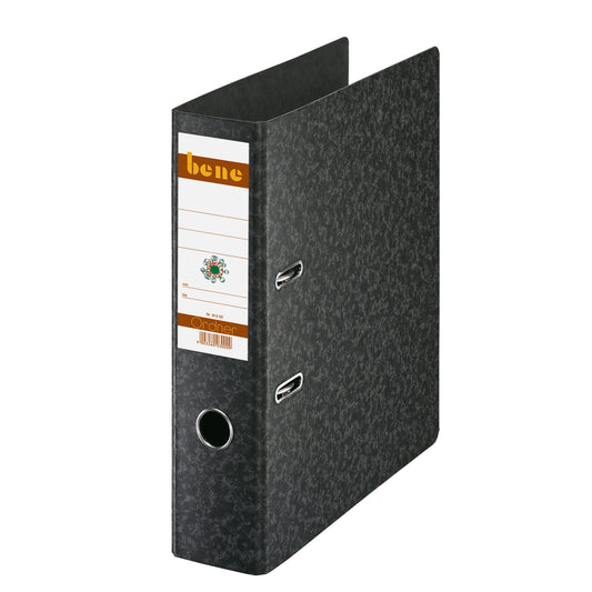 Bene Ordner Standard 80mm DIN A4 Rückenschild: geklebt mit Schlitzen Werkstoff: Hartpappe schwarz schwarz