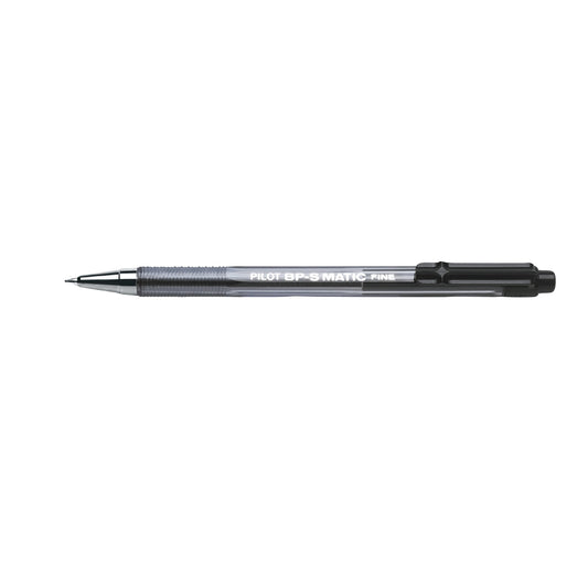 PILOT Kugelschreiber BP-S Matic 0,3mm schwarz Mine auswechselbar dokumentenecht Schaftfarbe: transparent