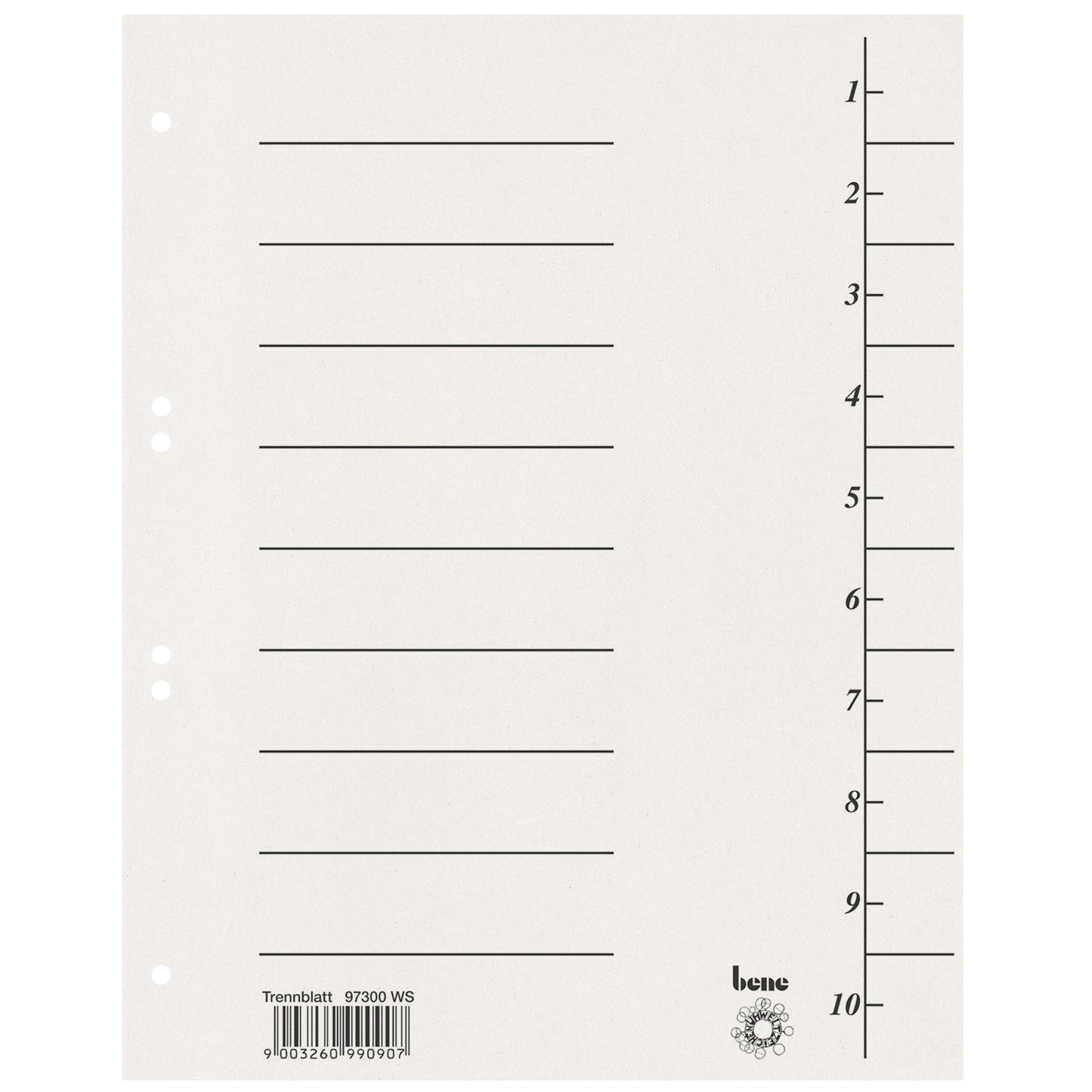 Bene Trennblatt DIN A4 Karton weiß 100 St./Pack.