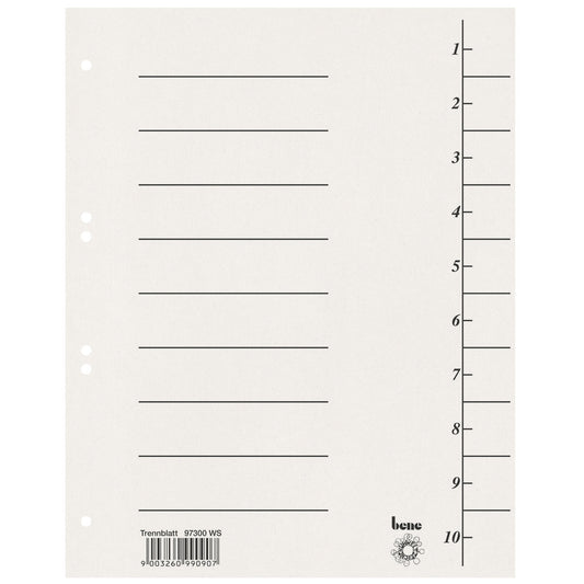 Bene Trennblatt DIN A4 Karton weiß 100 St./Pack.