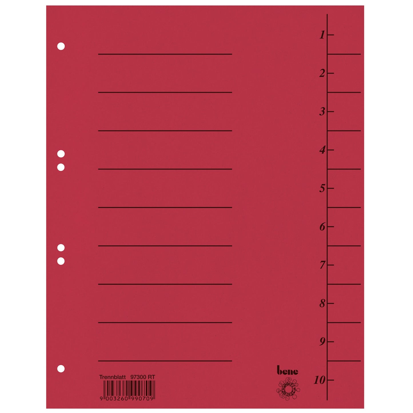 Bene Trennblatt DIN A4 Karton rot 100 St./Pack.