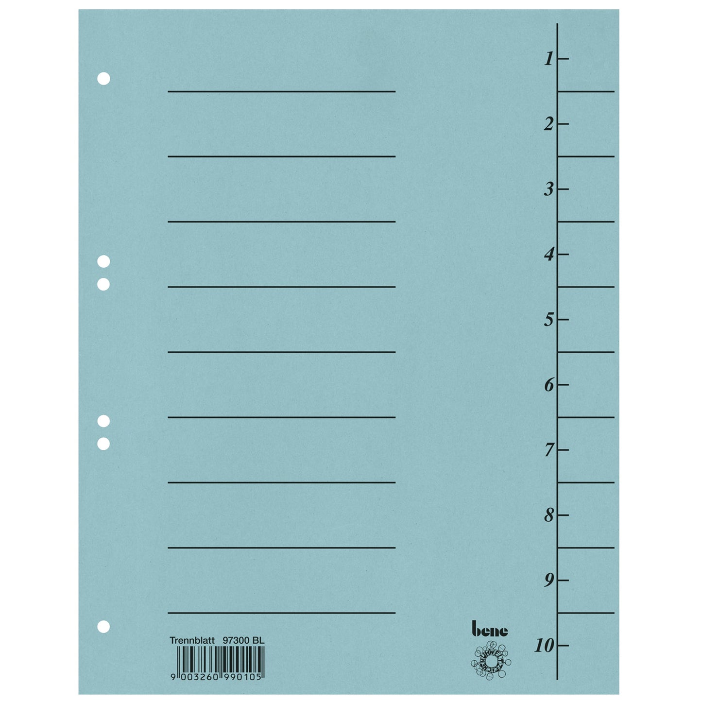 Bene Trennblatt DIN A4 Karton blau 100 St./Pack.