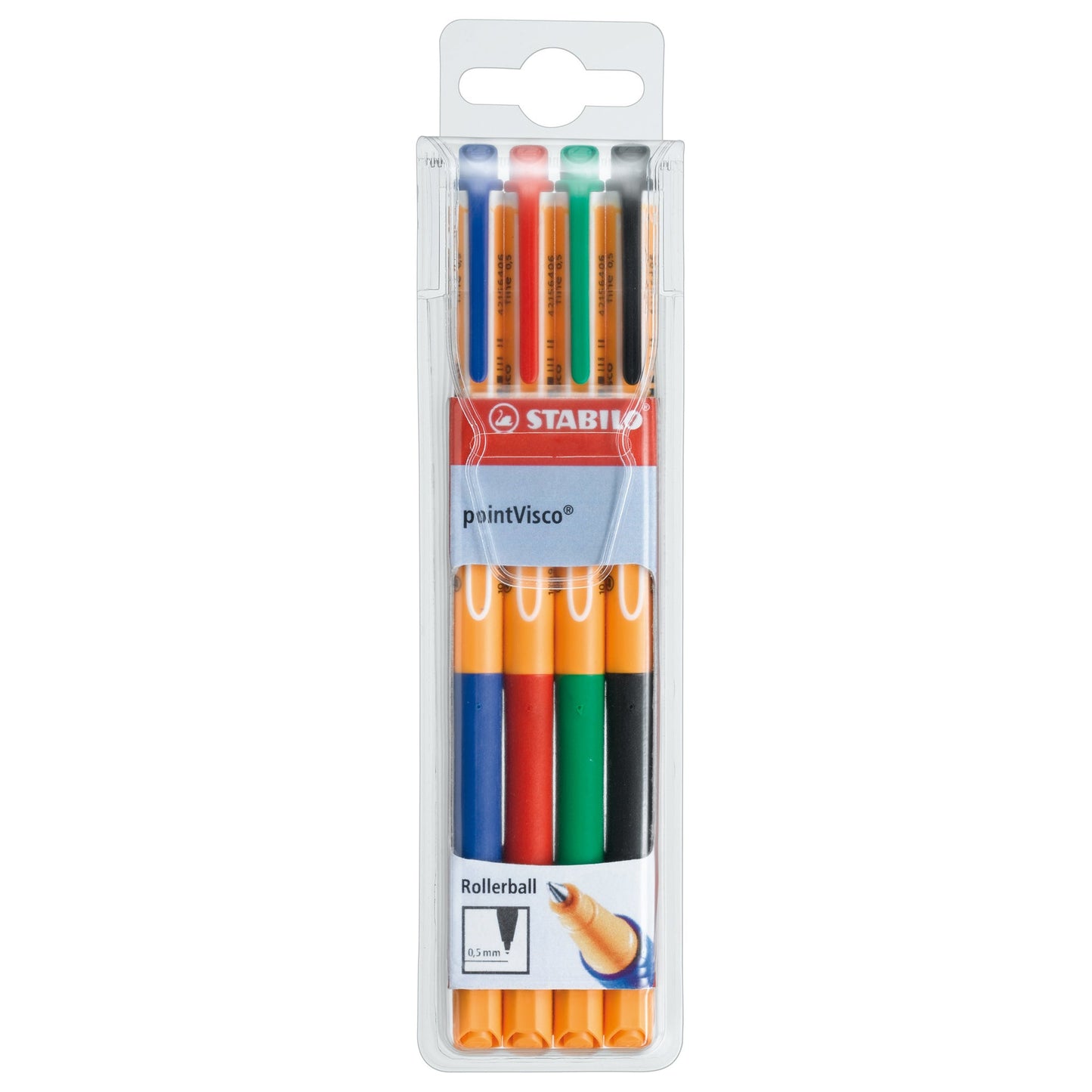 STABILO® Gelschreiber pointVisco® 0,5mm farbig sortiert 4 St./Pack.