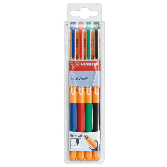 STABILO® Gelschreiber pointVisco® 0,5mm farbig sortiert 4 St./Pack.
