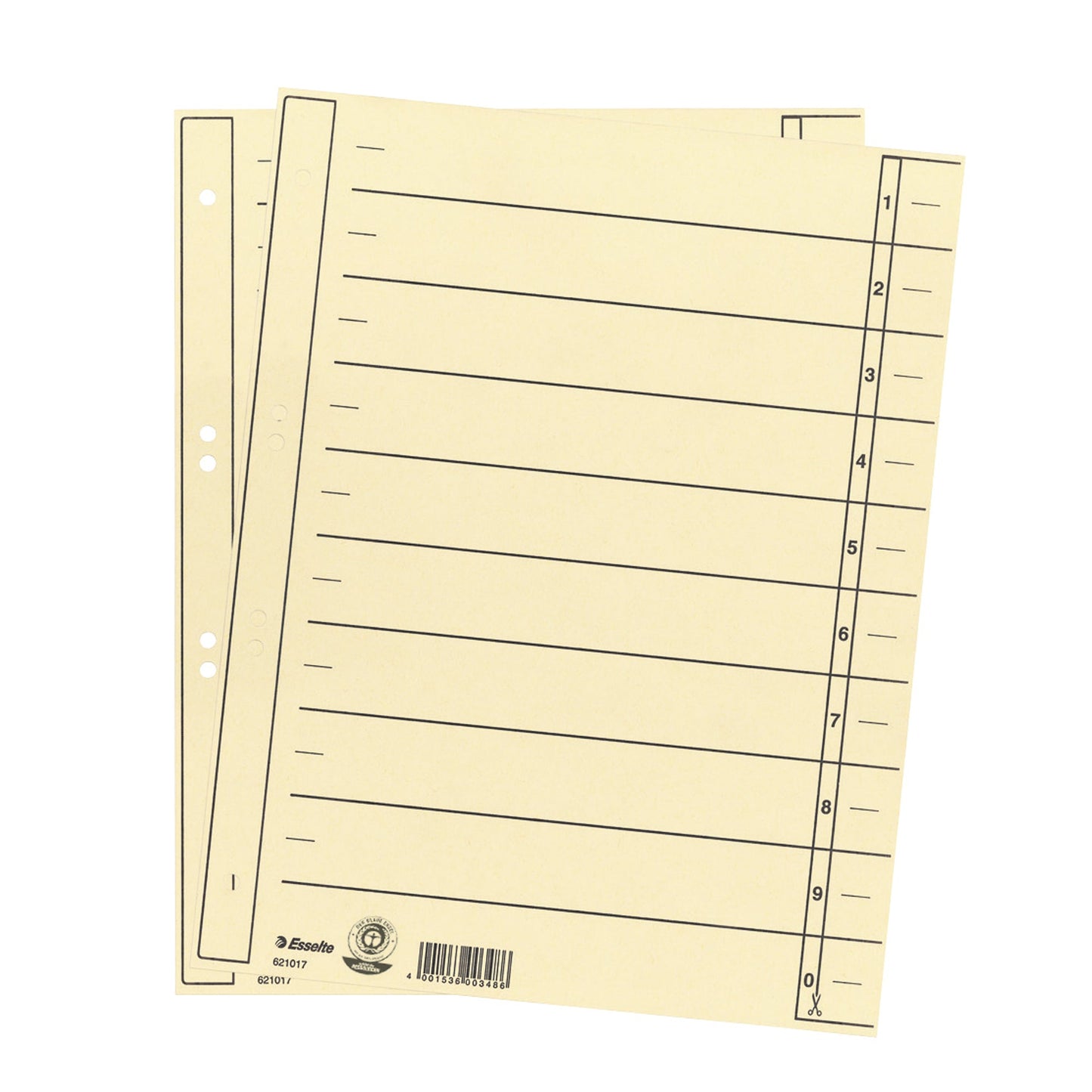 Esselte Trennblatt DIN A4 Karton, recycelt chamois 100 St./Pack.