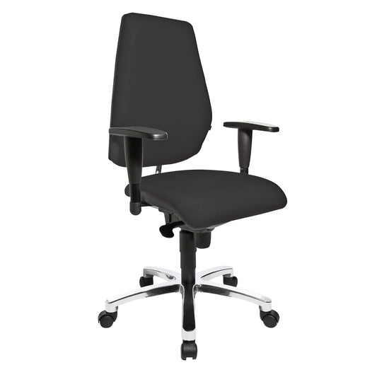 TOPSTAR Bürodrehstuhl Sitness® 30 41-50cm Punktsynchronmechanik Rolle hart gebremst (für Teppichboden) Aluminium schwarz