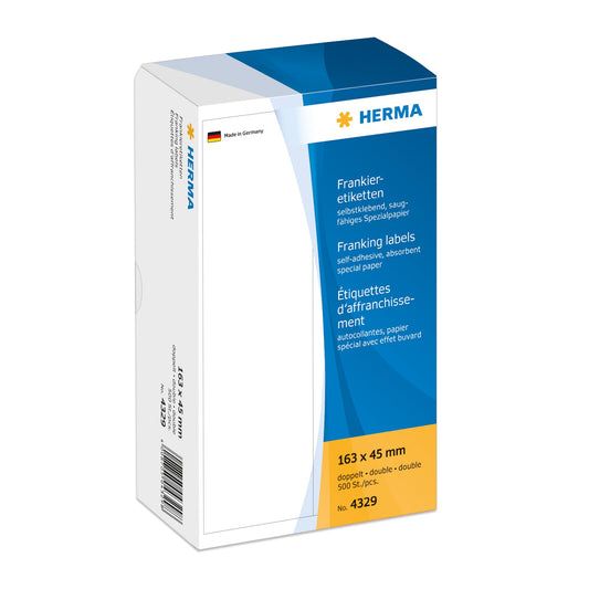 HERMA Frankieretikett 163 x 45 mm (B x H) Papier weiß 500 Etik./Pack.