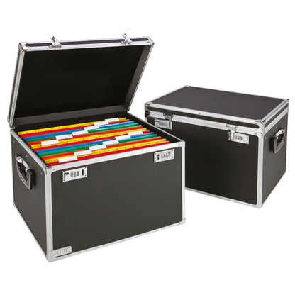 Leitz Hängemappenbox DIN A4 30 Hängemappen Holz, kunststoffbeschichtet schwarz/chrom