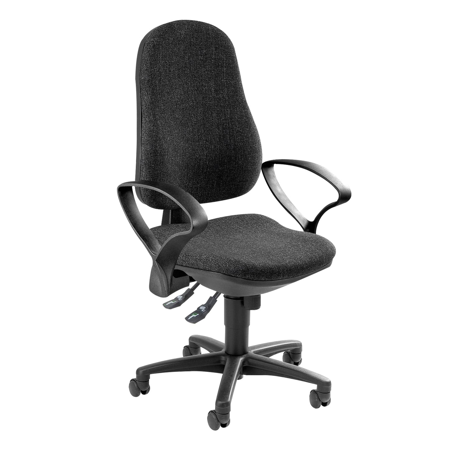 TOPSTAR Bürodrehstuhl Support® SY 42-55cm Synchronmechanik Rolle hart gebremst (für Teppichboden) Polyamid anthrazit