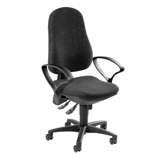 TOPSTAR Bürodrehstuhl Support® SY 42-55cm Synchronmechanik Rolle hart gebremst (für Teppichboden) Polyamid anthrazit