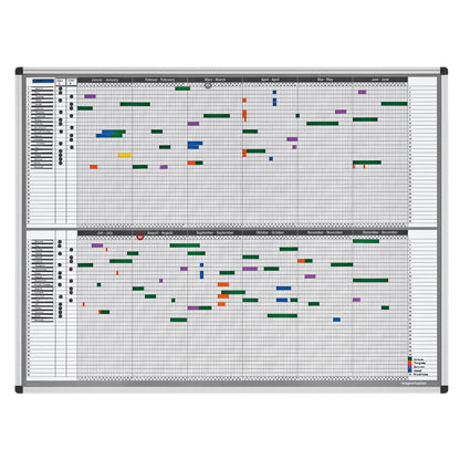 magnetoplan® Jahresplaner 121,5 x 91,5 cm (B x H) 35 Mitarbeiter/Projekte inkl. 1 Boardmarker, 1 OHP-Marker, 1 Datumsmagnet Aluminium weiß
