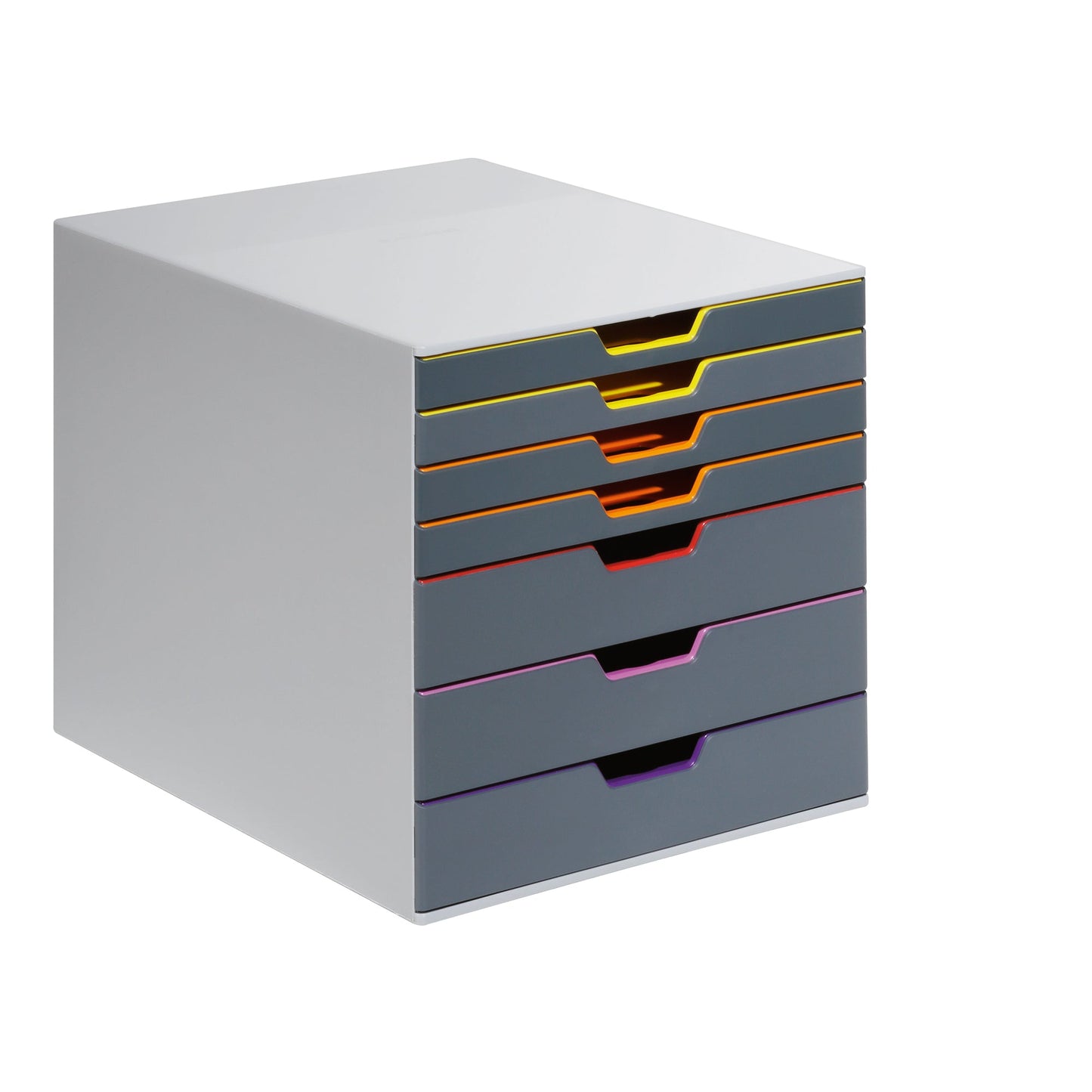 DURABLE Schubladenbox VARICOLOR® 7 7 Schubladen DIN A4, DIN C4, Folio, Letter ABS Kunststoff/Polystyrol Gehäusefarbe: grau Farbe der Schublade: anthrazit/mehrfarbig