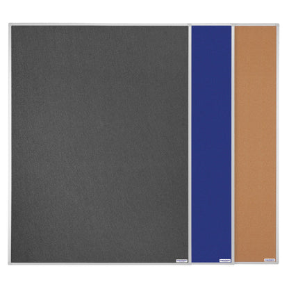 magnetoplan® Pinnwand SP 151,5 x 121,5 cm (B x H) Maße der Oberfläche: 148,5 x 118,5 cm (B x H) Wandschienensystem Kompakt und Modular Filz Material des Rahmens: Aluminium grau