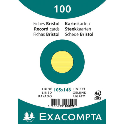 Exacompta Karteikarte DIN A6 liniert gelb 100 St./Pack.