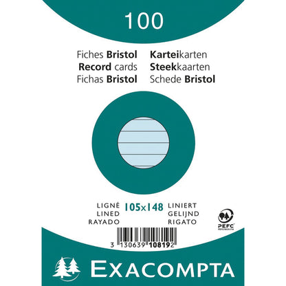 Exacompta Karteikarte DIN A6 liniert blau 100 St./Pack.