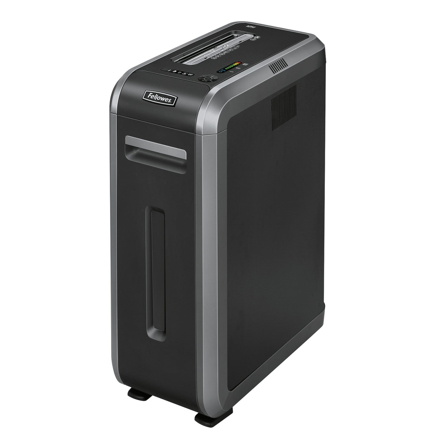 Fellowes® Aktenvernichter Powershred® 125i P-2 Papier, Heftklammern, Büroklammern, Kreditkarten, CDs/DVDs Streifenschnitt 18 Bl. silber/schwarz