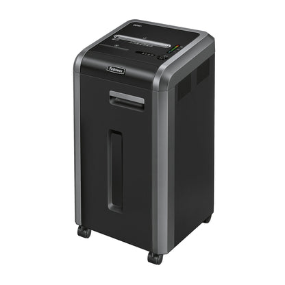 Fellowes® Aktenvernichter Powershred® 225Ci P-4 Papier, Heftklammern, Büroklammern, Kreditkarten, CDs/DVDs Partikelschnitt 24 Bl. silber/schwarz