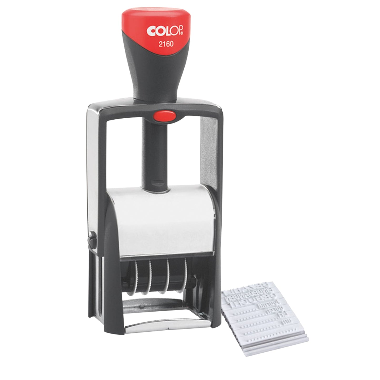 COLOP® Datumstempel 2160 RL 41 x 24 mm (B x H) EINGEGANGEN, BEZAHLT, GEBUCHT, Journal...... 3 Druckzeilen blau/rot